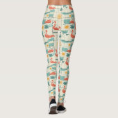 Retro Flamingo Poolside Summer Pattern (3) Leggings (Achterkant)