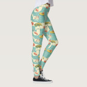 Retro Flamingo Poolside Summer Pattern (4) Leggings (Rechts)