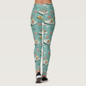 Retro Flamingo Poolside Summer Pattern (8) Leggings (Achterkant)