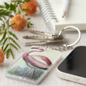 Retro Flamingo Sleutelhanger (Voorkant Rechts)