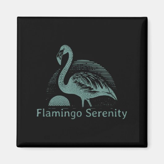 Retro Flamingo Sunset Funny 70s 80s 90s Men Women Magneet (Voorkant)