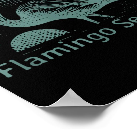 Retro Flamingo Sunset Funny 70s 80s 90s Men Women  Poster (Hoek)