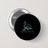 Retro Flamingo Sunset Funny 70s 80s 90s Men Women  Ronde Button 5,7 Cm (Voorkant /achterkant)