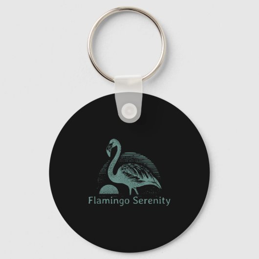 Retro Flamingo Sunset Funny 70s 80s 90s Men Women  Sleutelhanger (Voorkant)
