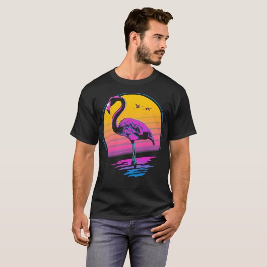 Retro Flamingo T-shirt (Voorkant volledig)
