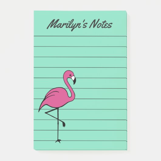Retro Flamingo Takenlijst Post It Notes Cadeau (Voorkant)