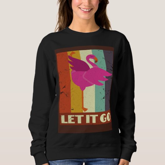 Retro Flamingo Yoga Meditation Workout Exercise Mo Trui (Voorkant)
