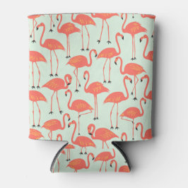Retro Flamingo | Zomer aan het zwembad Koraal Blikjeskoeler