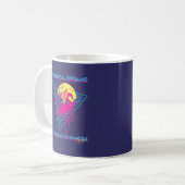 Retro Flamingo Zonsondergang Synthwave Sfeer Koffiemok (Voorkant links)
