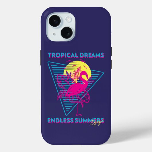 Retro Flamingo Zonsondergang Synthwave Vibes Case-Mate iPhone Case (Achterkant)
