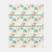 Retro Flamingo Zwembad Zomer Patroon (2) Fleece Deken (Voorkant)