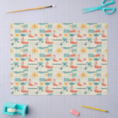 Retro Flamingo Zwembad Zomer Patroon (3) Tissuepapier (Craft)