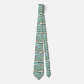 Retro Flamingo Zwembad Zomer Patroon (4) Stropdas (Voorkant)