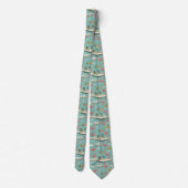 Retro Flamingo Zwembad Zomer Patroon (4) Stropdas (Achterkant)