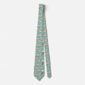 Retro Flamingo Zwembad Zomer Patroon (5) Stropdas (Voorkant)