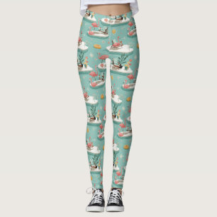Retro Flamingo Zwembad Zomer Patroon (6) Leggings