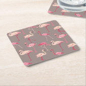 Retro Flamingos 2 Kartonnen Onderzetters (Schuin)