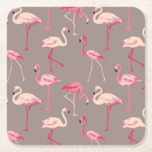 Retro Flamingos 2 Kartonnen Onderzetters
