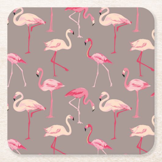 Retro Flamingos 2 Kartonnen Onderzetters (Voorkant)