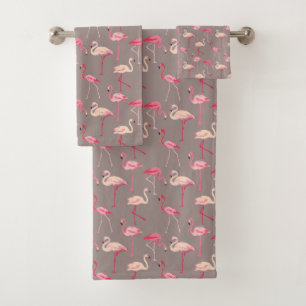 Retro Flamingos Bad Handdoek