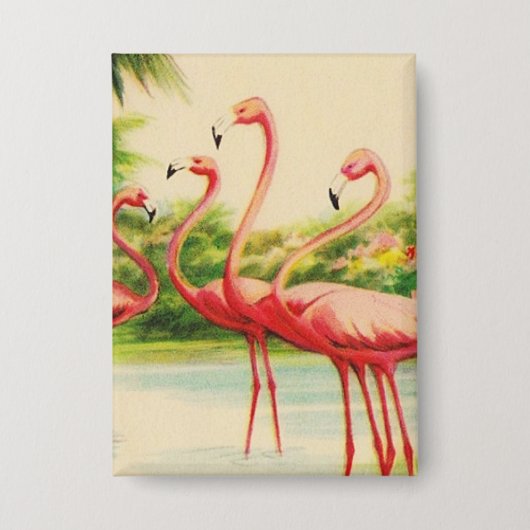 Retro Flamingo's Button (Voorkant)