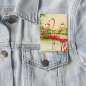 Retro Flamingo's Button (Insitu)