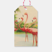 Retro Flamingo's Cadeaulabel (Achterkant)