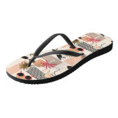 Retro flamingo's en handpalmen teenslippers (Schuin)