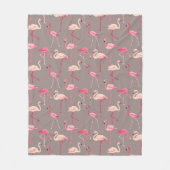 Retro Flamingos Fleece Deken (Voorkant)