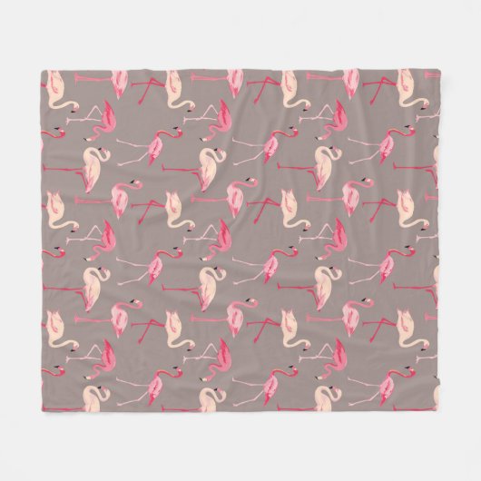 Retro Flamingos Fleece Deken (Voorkant (Horizontaal))