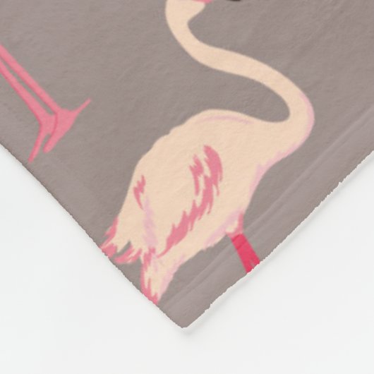 Retro Flamingos Fleece Deken (Hoek)