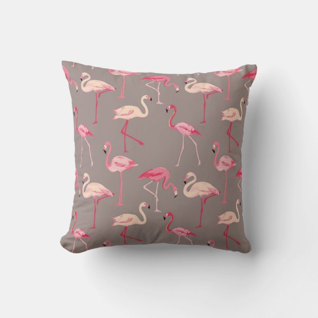 Retro Flamingos Kussen (Voorkant)