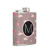 Retro Flamingos | Monogram Heupfles (Rechts)