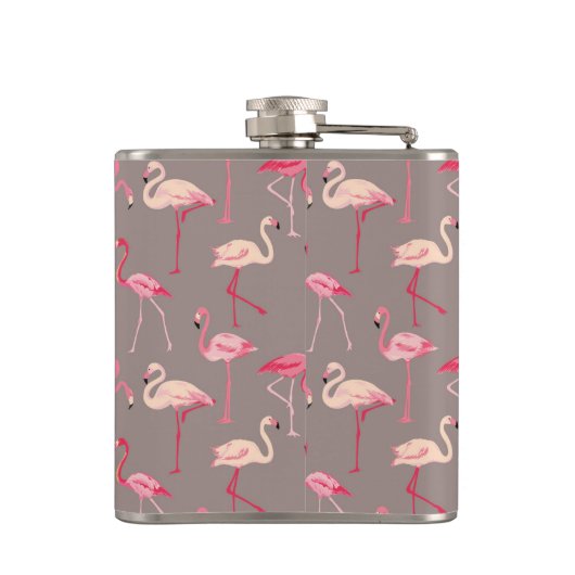Retro Flamingos | Monogram Heupfles (Achterkant)