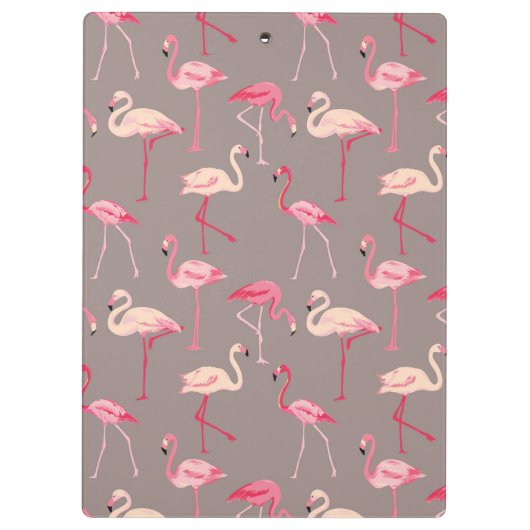 Retro Flamingos | Monogram Klembord (Achterkant)