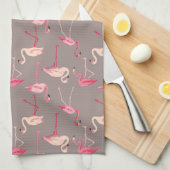 Retro Flamingos | Monogram Theedoek (Quarter Fold)