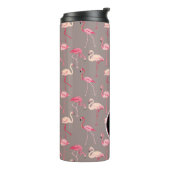 Retro Flamingos | Monogram Thermosbeker (Gedraaid links)