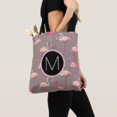 Retro Flamingos | Monogram Tote Bag (Dichtbij)