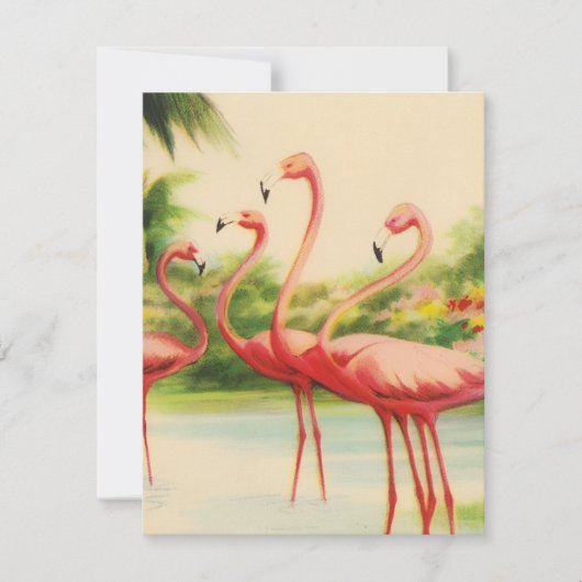 Retro Flamingo's Notitiekaartje (Voorkant)