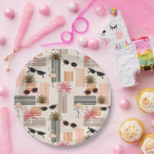 Retro Flamingos Palms en Zonnebril Summer Party Papieren Bordje (Feest)