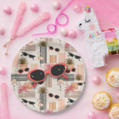 Retro Flamingos Palms en Zonnebril Summer Party Papieren Bordje (Feest)