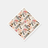 Retro Flamingos Palms en Zonnebril Summer Party Servet (Hoek)