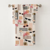 Retro Flamingos Palms  zonnebril Bad Handdoek (Insitu)