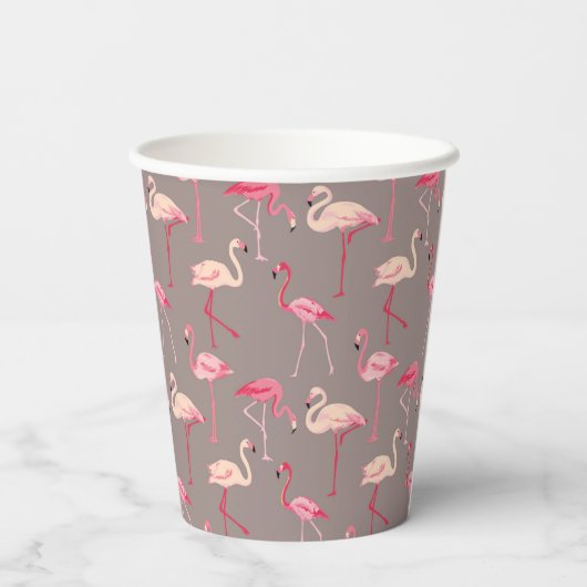 Retro Flamingos Papieren Bekers (Achterkant)