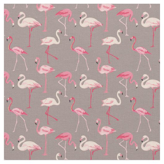 Retro Flamingos Stof (Close Up)