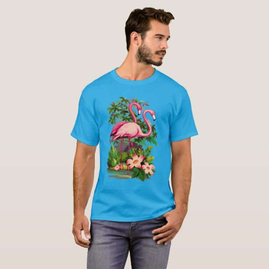 Retro Flamingos T-shirt (Voorkant volledig)