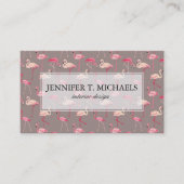 Retro Flamingos Visitekaartje (Voorkant)