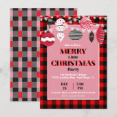 Retro Flannel - uitnodiging voor kerstfeestdagen (Voorkant / Achterkant)