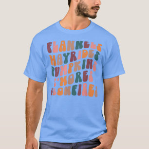 Retro Flannels Hayrides Pumpkins S'mores Bonfire T-shirt