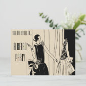 Retro  flap die tweetalige partij oproept kaart (Staand voorkant)